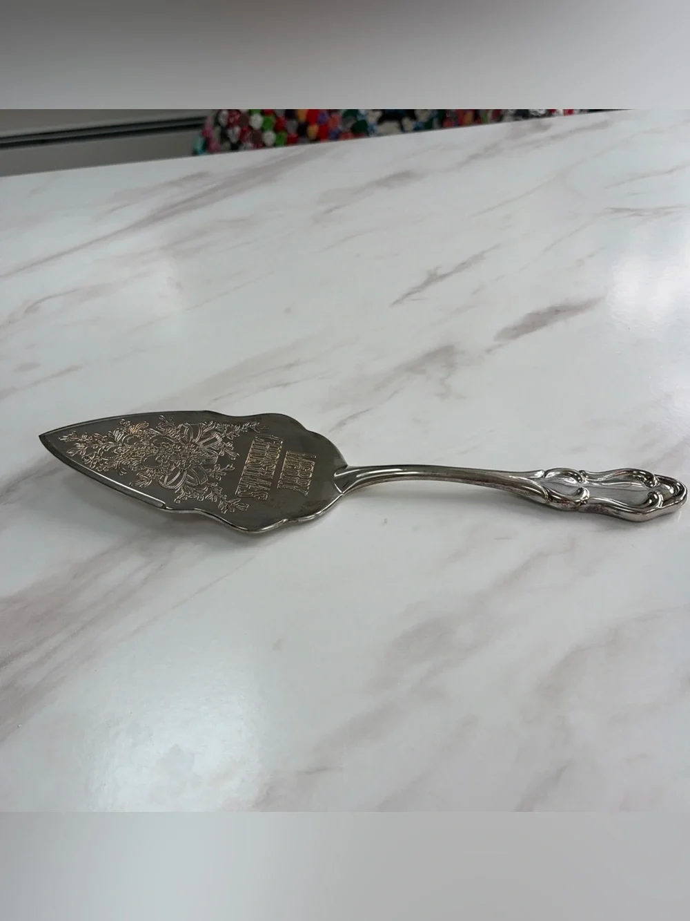 Pie /Cake Server MERRY CHRISTMAS Silver-Plated International Silver Co VINTAGE